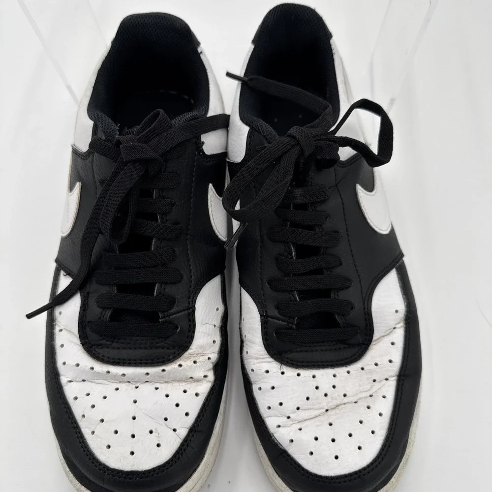 Nike court Vision Low Casual Shoes Men's White/Black‎ Used HM9862-001 Size 8.5